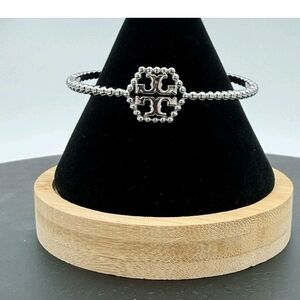 Tory Burch Silver Bracelet with Black Accent